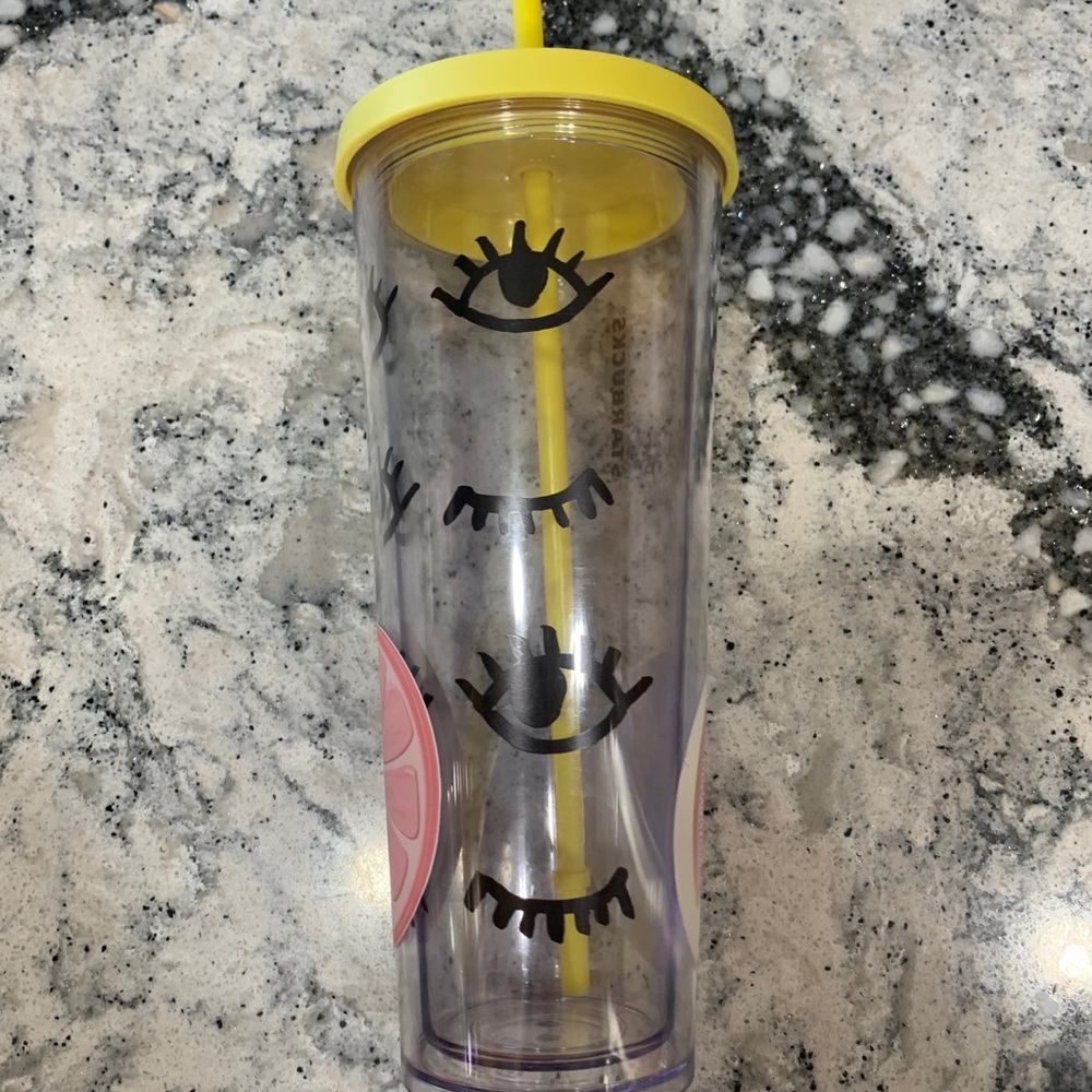 Starbucks Yellow Eye Clear Tumbler
